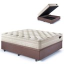 Ver imagem 1 de Base Box Baú Casal 138x188 Suede com Colchão Audaz Molas Ensacadas