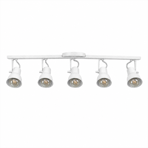 Spot Trilho Light Aluminio Teto e27 5 Luzes Lumini Lab - Branco Microtextura