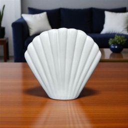 Vaso Decorativo Concha Shell Branco 21x23x8 em Cerâmica - 1