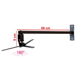 SUPORTE PROJETOR DATASHOW  PAREDE BRAÇO 60 CM PRETO - 2