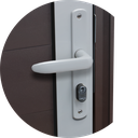 Ver imagem 3 de Porta Alumínio Lambril c/Grade 86 D. V.Refl.Mix Corten Brimak