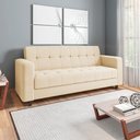 Ver imagem 2 de Sofá 03 Lugares Arezzo Suede Pés Chanfrado Tabaco - D’RossiBege
