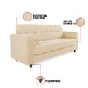 Ver imagem 6 de Sofá 03 Lugares Arezzo Suede Pés Chanfrado Tabaco - D’RossiBege