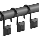 Ver imagem 5 de Ganchos para Cortina de Box em Metal Preto Kit com 12 Peças para Banheiro