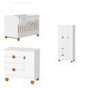 Ver imagem 1 de Quarto de Bebê Completo Apolo | Berço 2 em 1, Roupeiro 3 Portas e Cômoda Sapateira 100% MDF