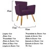 Poltrona Decorativa Dália Pés Palito Suede Roxo - Amarena - 4