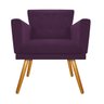 Poltrona Decorativa Dália Pés Palito Suede Roxo - Amarena - 2