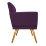 Poltrona Decorativa Dália Pés Palito Suede Roxo - Amarena - 3