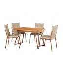 Ver imagem 6 de Conjunto Sala de Jantar 4 Cadeiras Siena Carraro Nogal Rosê