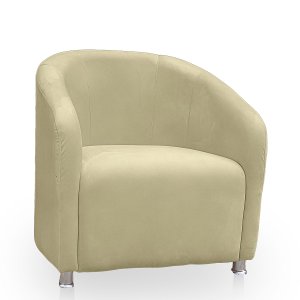 Poltrona Redonda Moderna e Confortavel Alicia Suede