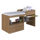 Ver imagem 2 de Cama de Solteiro com Escrivaninha e 1 Porta para Colchão 188x78cm Multimóveis Cr40148 Mel