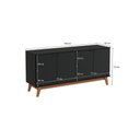 Ver imagem 3 de Aparador Kappesberg 4 Portas 3d Preto Fosco 180cm