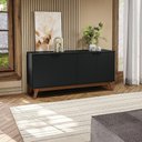 Ver imagem 1 de Aparador Kappesberg 4 Portas 3d Preto Fosco 180cm