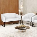 Ver imagem 7 de Sofá Namoradeira e Poltrona Base Industrial Preto Stella Corino D03 - D'Rossi Cor Branco