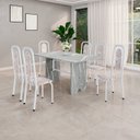 Ver imagem 1 de Conjunto Sala de Jantar com 6 Cadeiras Lara Branco/Bege