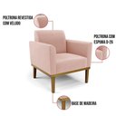 Ver imagem 3 de Poltrona Base de Madeira Fixa Castanho Marisa Veludo Rosê