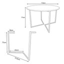 Ver imagem 5 de Mesa Jantar Industrial Branca 110cm Redonda Base V Cobre com 4 Poltronas Eiffel Pretas Madeira
