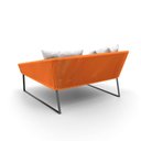 Ver imagem 2 de Chaise Quadrada Maldivas Em Corda Náutica Laranja - Tecido Duna Cru