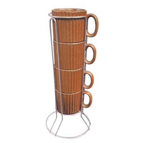 Jogo de 4 Xícaras para Chá em Cerâmica com Suporte, 170ml , da L'hermitage