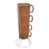 Jogo de 4 Xícaras para Chá em Cerâmica com Suporte, 170ml , da L'hermitage - 1