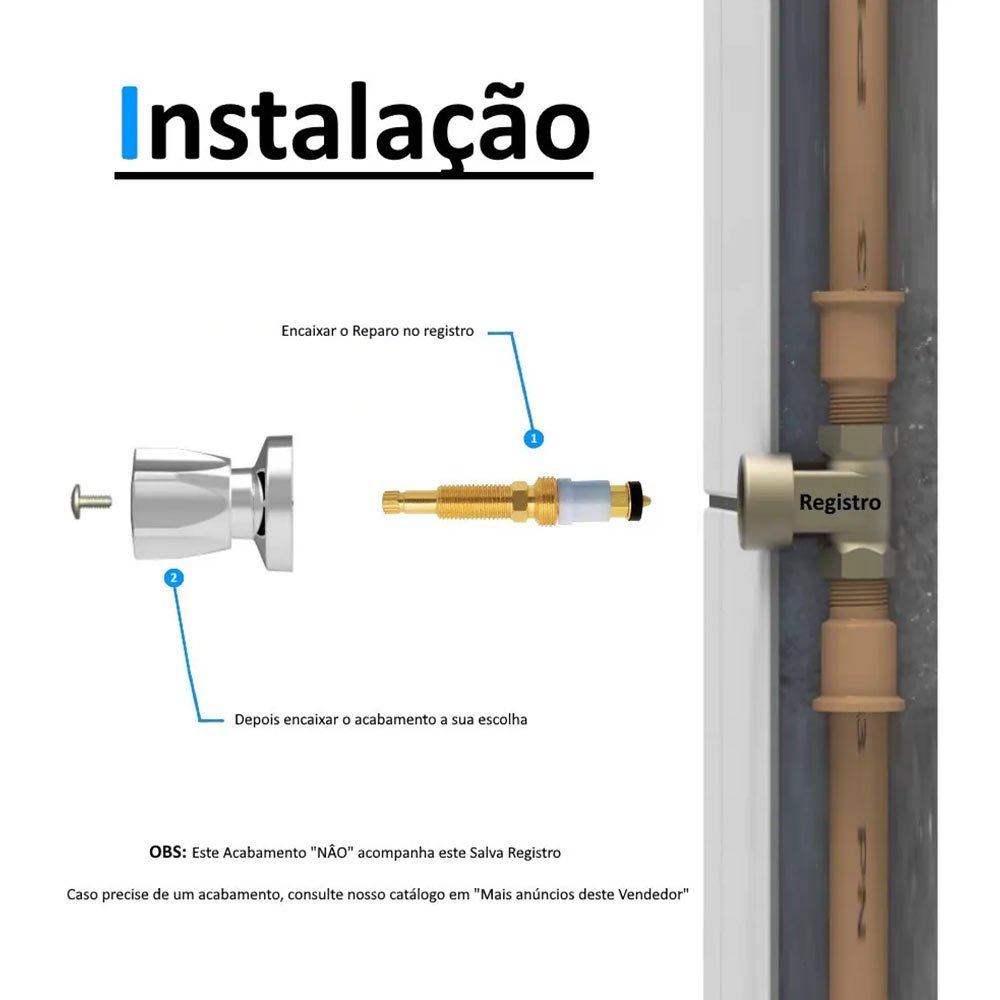Kit 2 Reparo de Registro Pressão Chuveiro Mvs Padrão Deca - 4