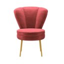 Ver imagem 5 de Cadeira para Recepção Moderna Sala de Espera Ergonômica Tecido Veludo Confortável Pés de Ferro