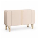Ver imagem 1 de Buffet Benetto 2 Portas Mdf Premium para Sala e Cantinho do Café com Pés em Aço Dourado - Off-white