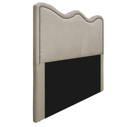 Cabeceira Queen Bari P02 160 cm Para Cama Box Suede Bege