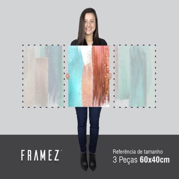 Quadro Abstrato Colorido Luxo Para Sala Quarto Pinceladas Artístico 60x120 - 4