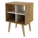 Ver imagem 5 de Mesa de Apoio Nicho Canto Lateral para Sala de Estar E1720 MDP Natural/Off White - Gran Belo