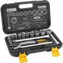 Ver imagem 1 de Jogo de soquetes estriados encaixe 1/2" 10 mm a 32 mm com 18 peças Vonder