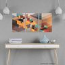 Quadro Abstrato Geométrico Kit 90x45 Retro decorativo Canvas - 1