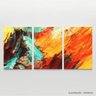 Quadro Arte Abstrata Multicolorida em Tecido 60x120 3 Peças - 4