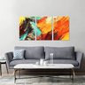 Quadro Arte Abstrata Multicolorida em Tecido 60x120 3 Peças - 1