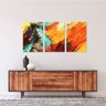 Quadro Arte Abstrata Multicolorida em Tecido 60x120 3 Peças - 2