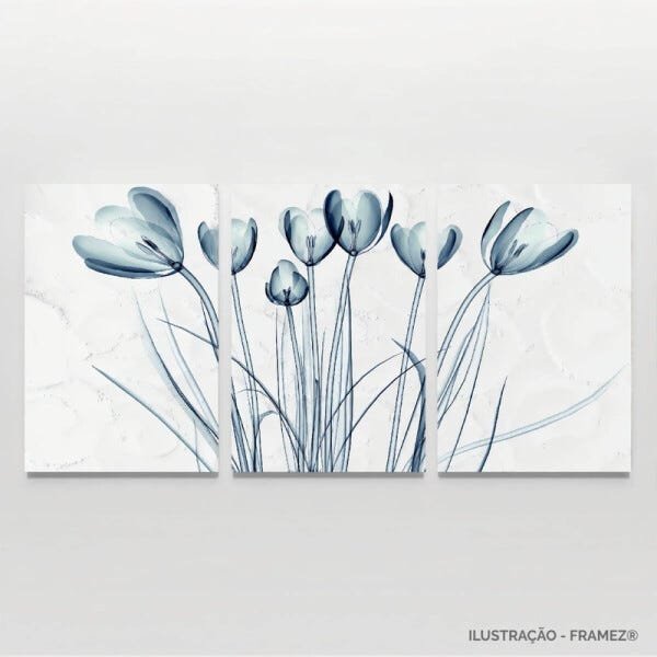 Quadro Flores Tulipas em Arte Para Quarto Sala Moderno 60x120 - 4