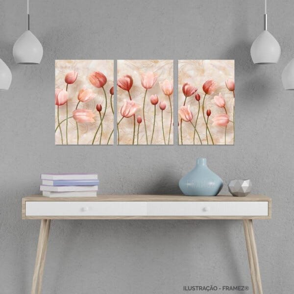 Quadro Flores Orquideas Roxas Abstrato decorativo 90x45 Canvas - 2