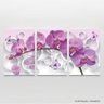 Quadro Flores Orquideas Roxas Abstrato decorativo 90x45 Canvas - 4