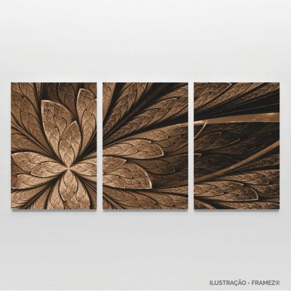 Quadro Abstrato Marom Flor Design Vitral Moderno Canvas - 4