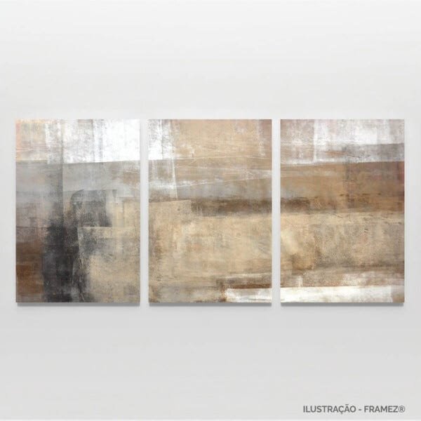 Quadro Abstrato Conjunto em Tecido Moderno 3 Peças 90x45 - 4