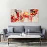 Quadro Abstrato Luxo Vermelho decorativo Sala Escritórios 3 Peças - 3