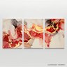 Quadro Abstrato Luxo Vermelho decorativo Sala Escritórios 3 Peças - 2