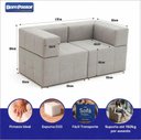 Ver imagem 2 de Sofá Modular Platinum Bom Pastor Linho Cinza