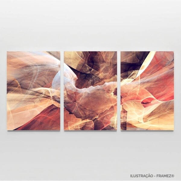 Quadro Abstrato em Arte Moderno Tom Vermelho decorativo - 4