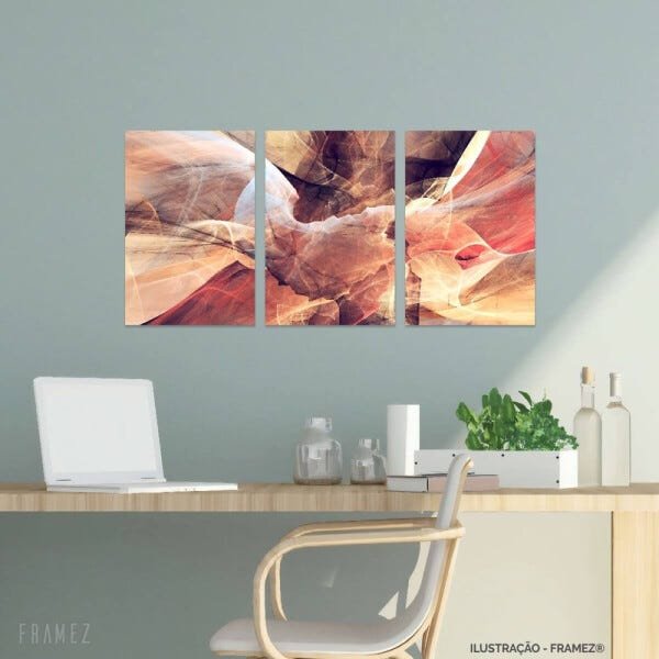 Quadro Abstrato em Arte Moderno Tom Vermelho decorativo - 1