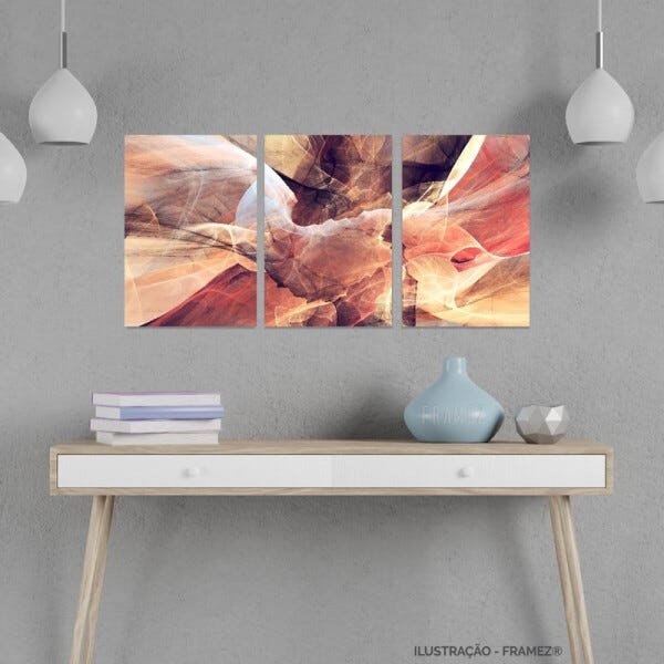 Quadro Abstrato em Arte Moderno Tom Vermelho decorativo - 2