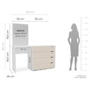 Ver imagem 3 de Cômoda Penteadeira 4 Gavetas com Espelho Porto Bege/Creme/Branco