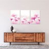 Quadro Flores Artístico Digital Conjunto 3 Peças Tela Canvas - 2