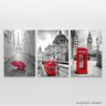 Kit Quadros Paris e Londres Detalhes Vermelhos Decor 90x45 - 4