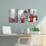 Kit Quadros Paris e Londres Detalhes Vermelhos Decor 90x45 - 2
